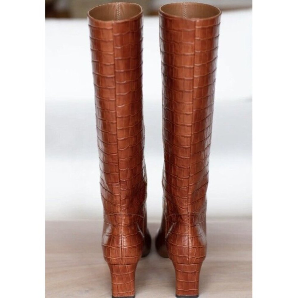 NEW Emerson Fry Sz.6.5-7 LOU WALKING BOOT COGNAC CROC BROWN LEATHER Slight imper - Picture 3 of 11